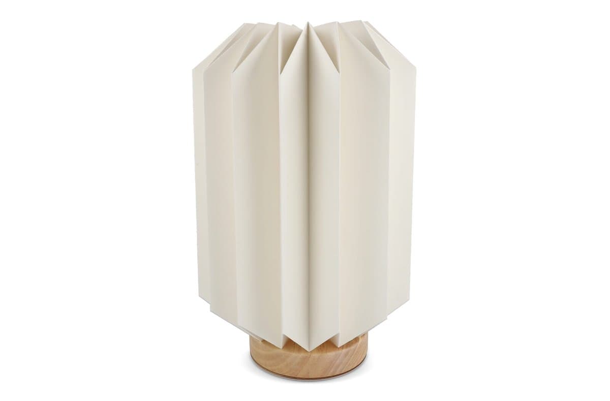 Coollux foldable paper LED lamp Eos on wooden base, 25 cm (letterbox size) 3