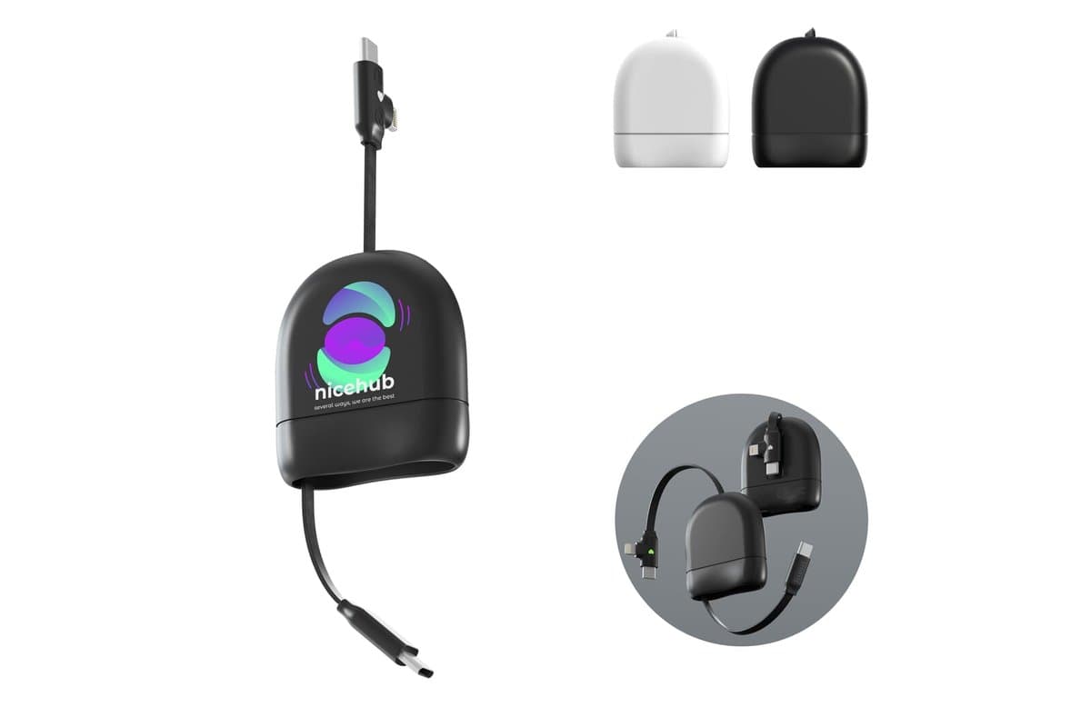 Xoopar ICE-R Retractable USB-C and Lightning Cable 60W 1 Meter