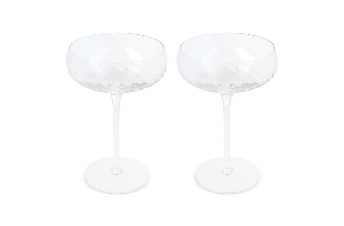 Byon Opacity set of 2 champagne glasses with stylish glass pattern 300ml 5