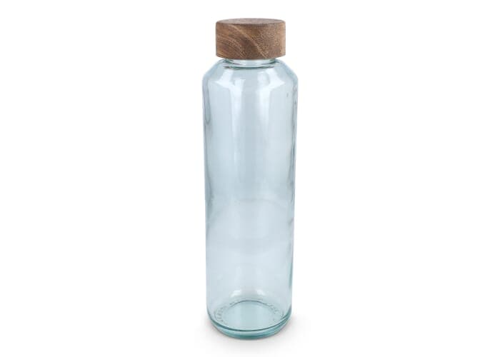 InSideOut Recycled Glass Waterbottle ReuuZ with wooden cap 650ml 2