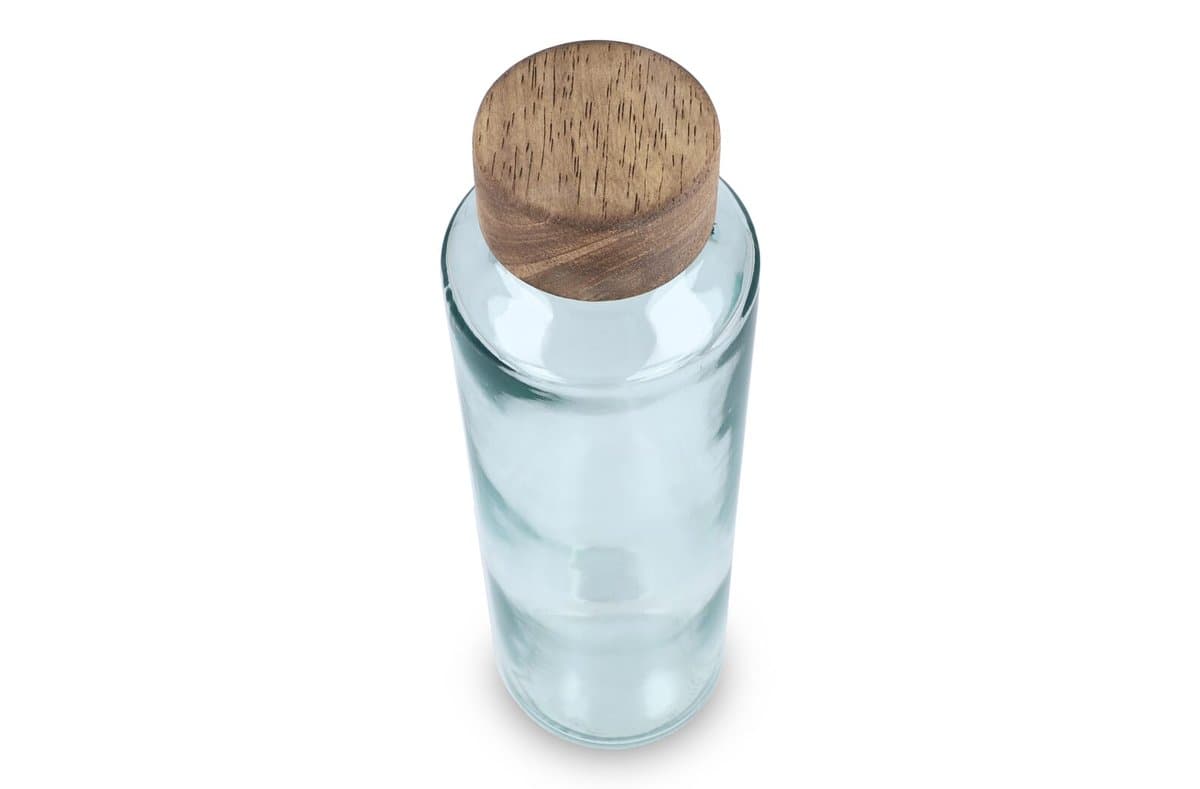 InSideOut Recycled Glass Waterbottle ReuuZ with wooden cap 650ml 5