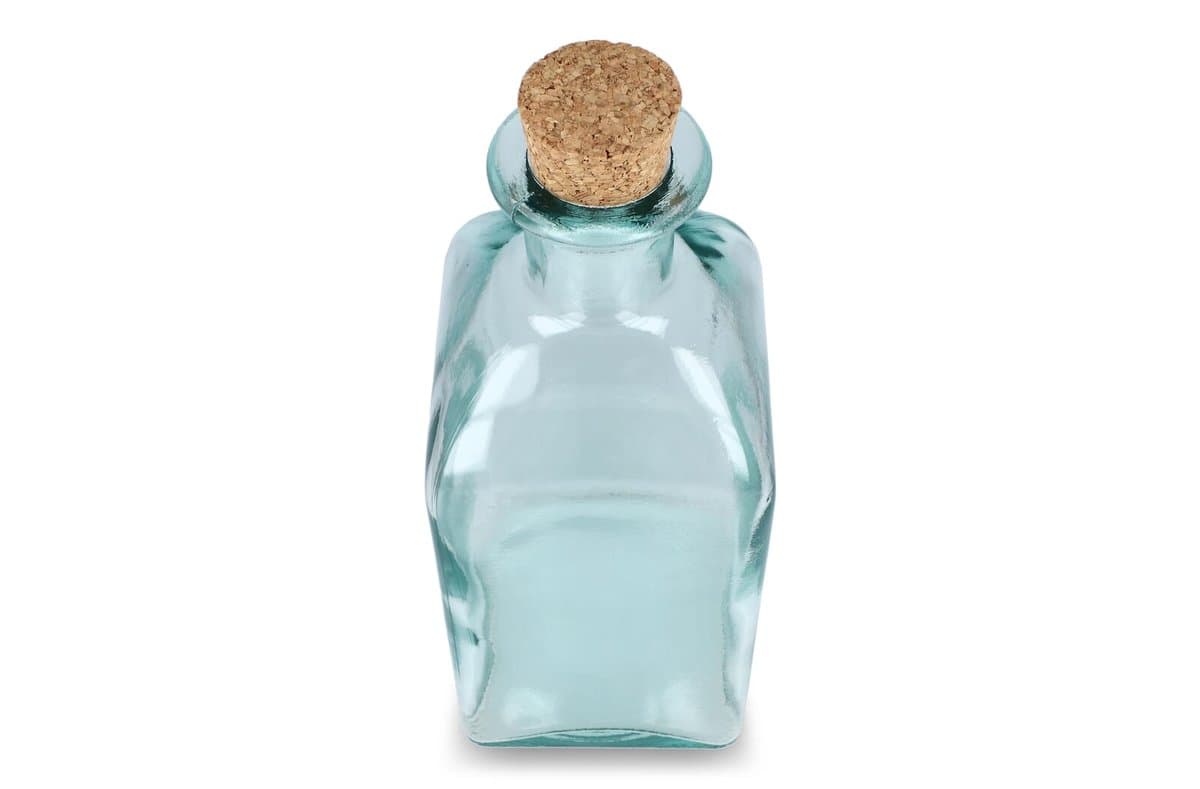 InSideOut Square Recycled Glass Water Bottle ReuuZ with Cork Stopper 1L 4