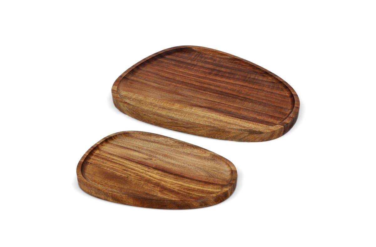 InSideOut 2-pack wooden trays in organic shape 4