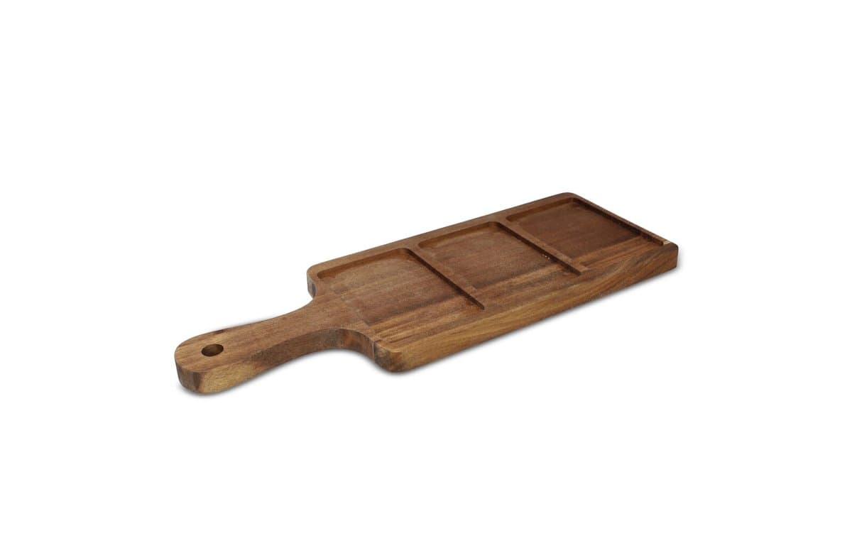 InSideOut Wooden serving board with 3 ceramic bowls 5