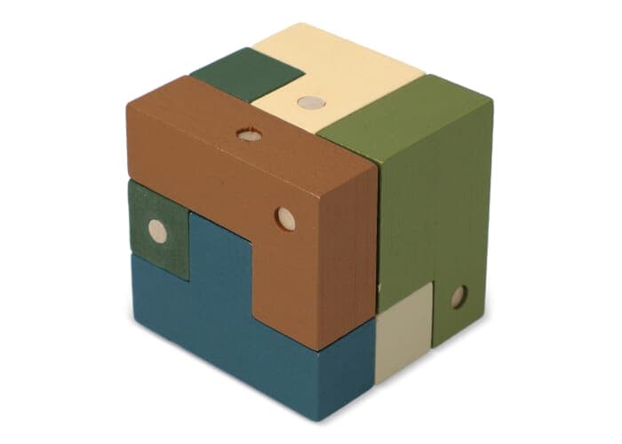 InSideOut Wooden Cube think iq puzzle 2