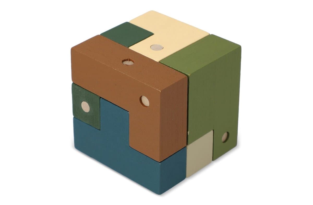InSideOut Wooden Cube think iq puzzle 3