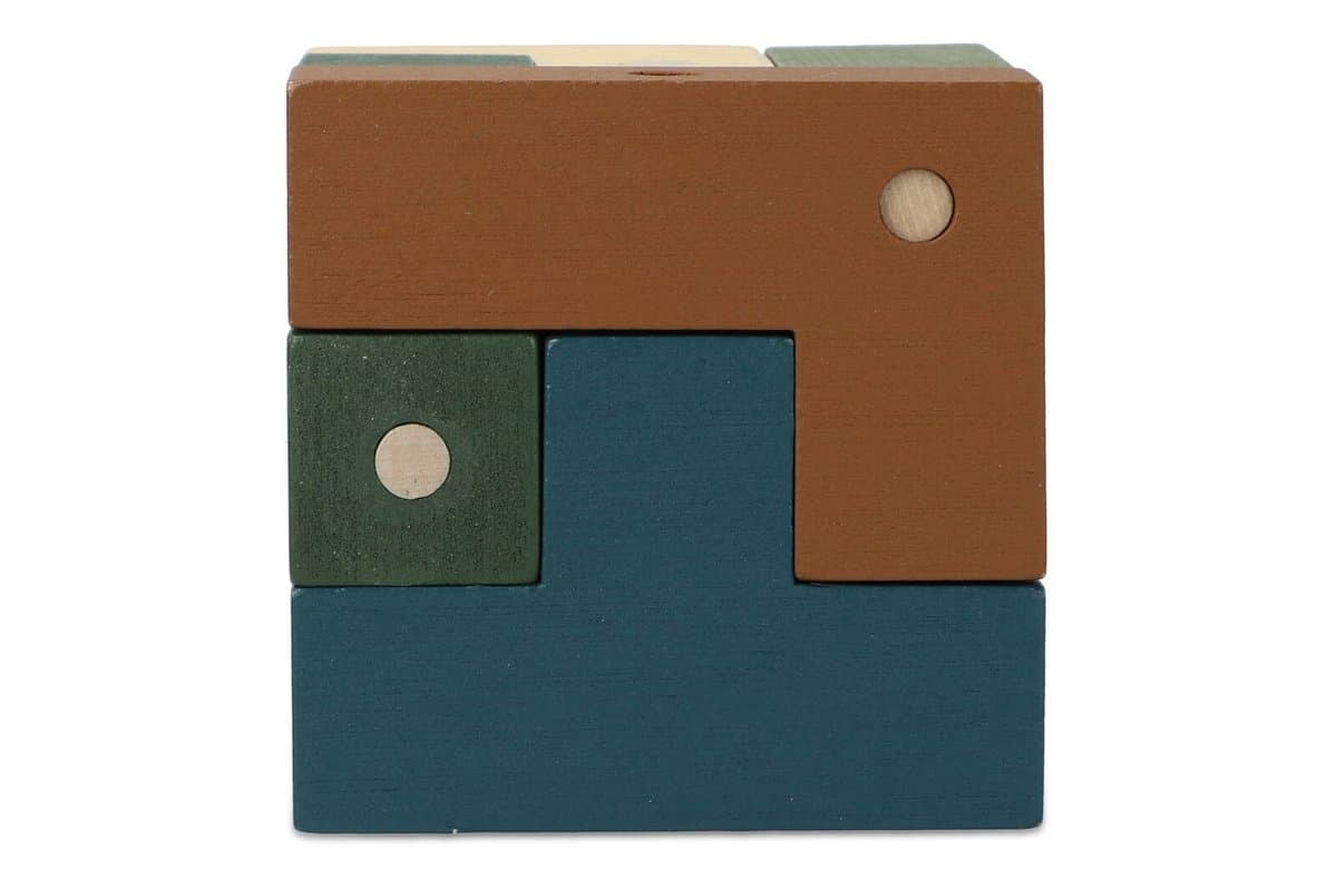 InSideOut Wooden Cube think iq puzzle 5