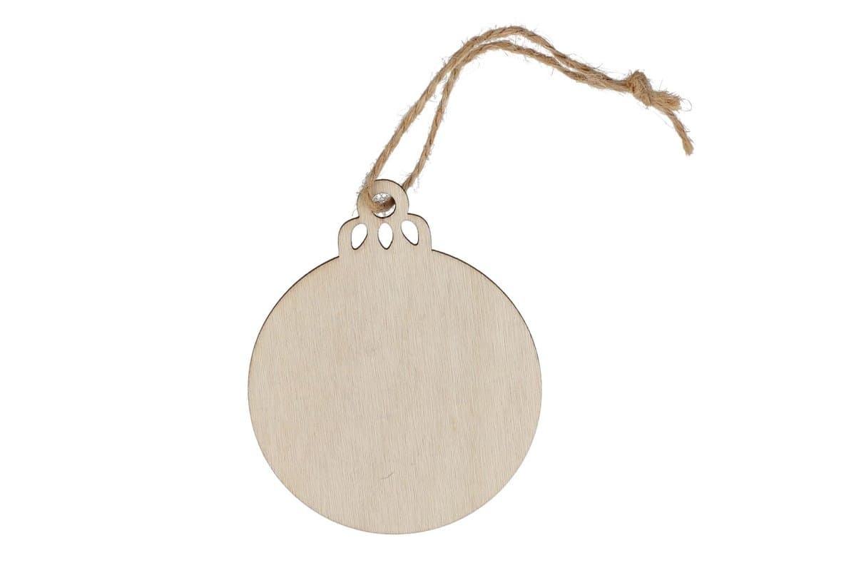 Bauble shaped wooden Christmas ornament 3