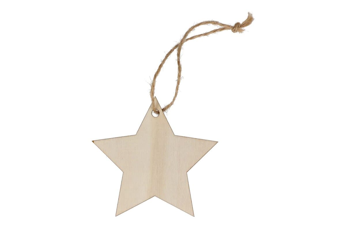 Star shaped wooden Christmas ornament 3