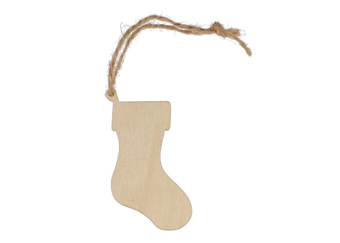 Stocking shaped wooden Christmas ornament 2