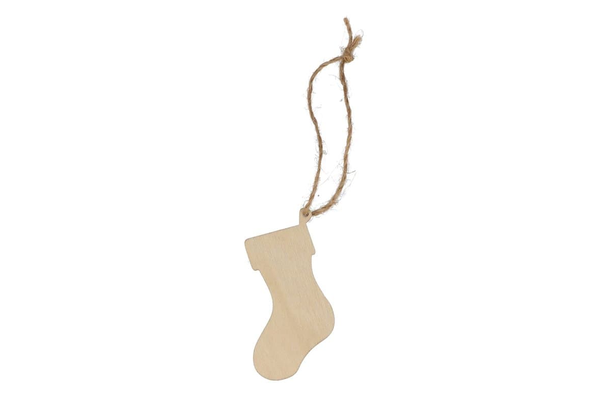 Stocking shaped wooden Christmas ornament 4