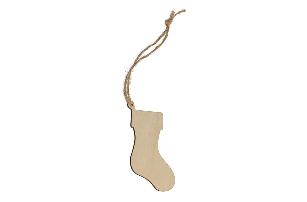 Stocking shaped wooden Christmas ornament 5