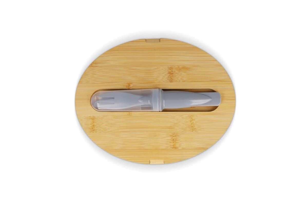 Lunchbox with bamboo lid and cutler 5