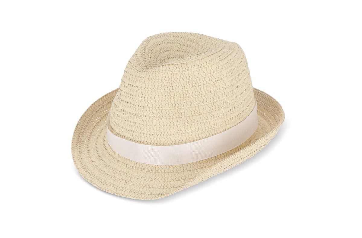 Plant straw hat with coloured band 3