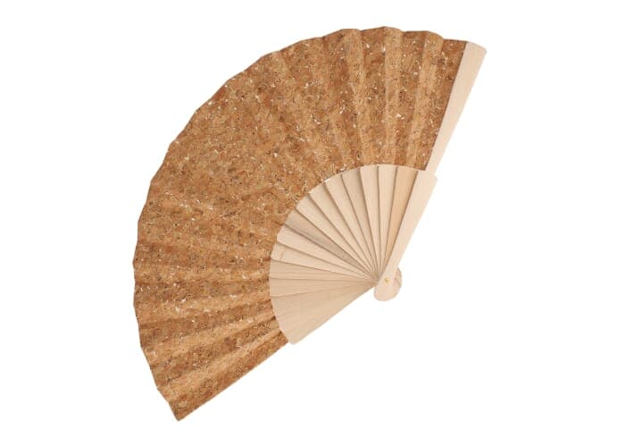 Hand fan wood & cork 2