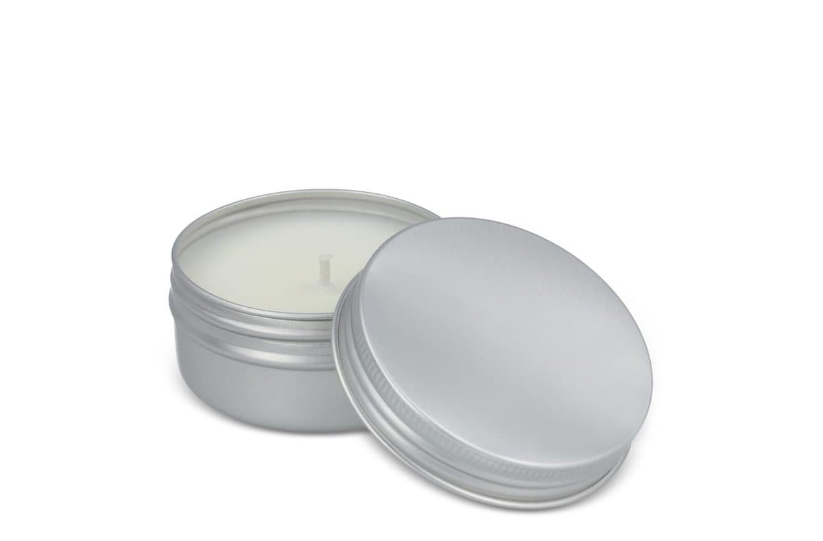 Citronella insect repellent plant based candle in recycled tin 4