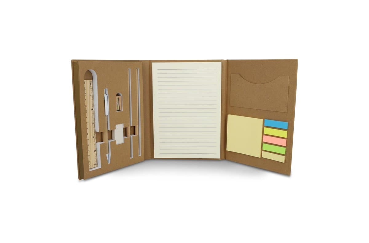 Recycled paper tri-fold stationary set 4