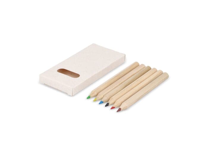 6 colouring pencils in recycled milkcarton box 2