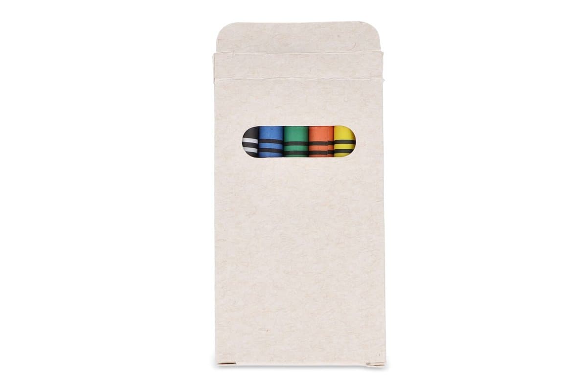 6 crayons in recycled milkcarton box 4