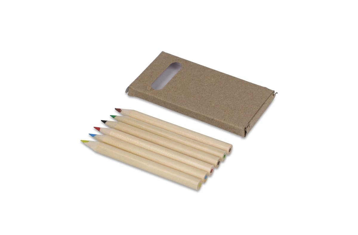 6 colouring pencils in kraft box 4