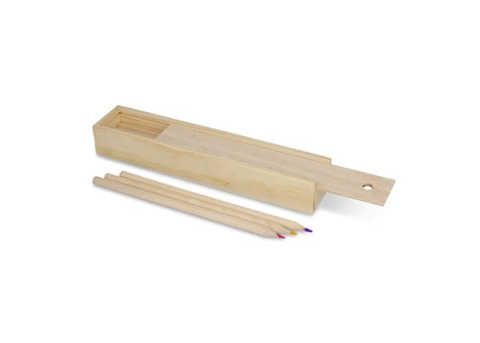 Colouring pencils in wooden sliding box 2