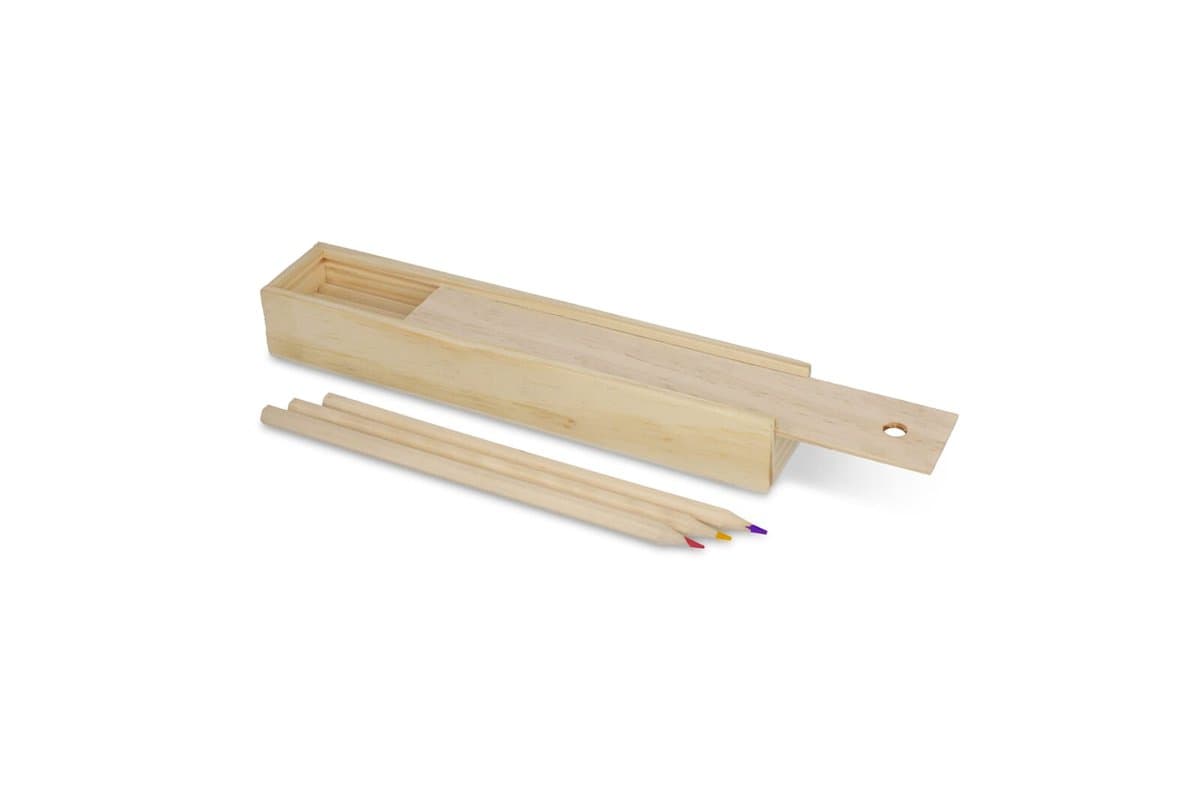 Colouring pencils in wooden sliding box 3