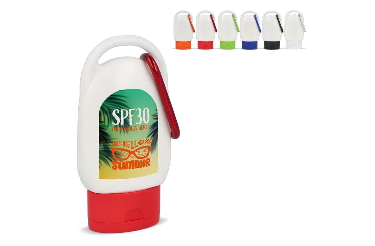 Sunscreen Lotion with carabiner SPF30 recycled material 30ml