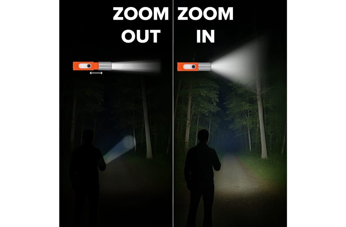 Rechargeable 10 W LED Flashlight with Zoom function 300 lm 5