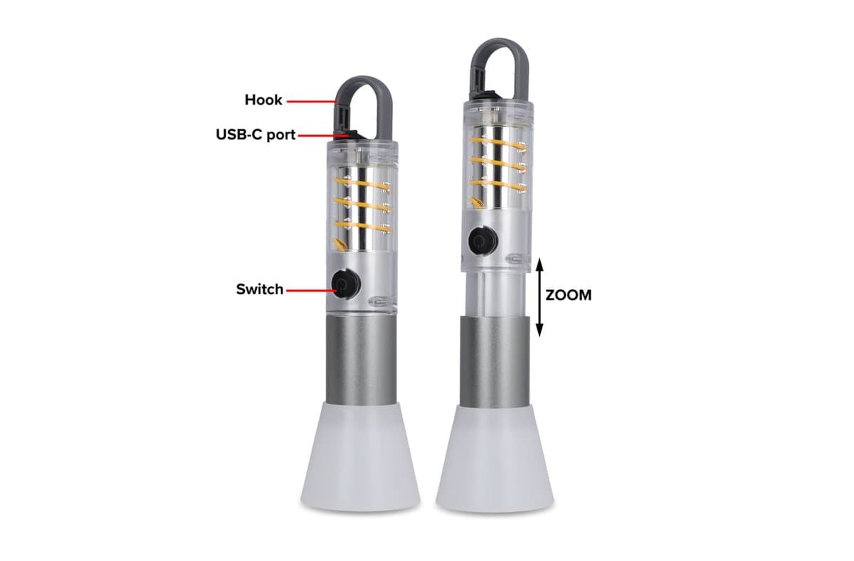 Multi-functional flashlight recycled materials 4