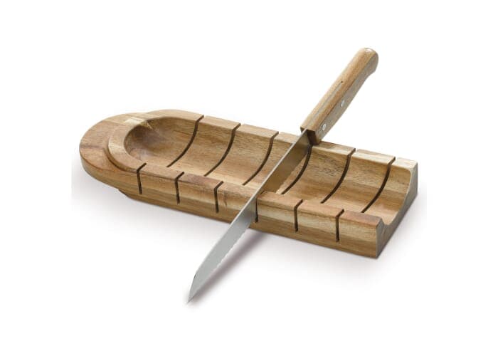 Baguette holder with knife 2
