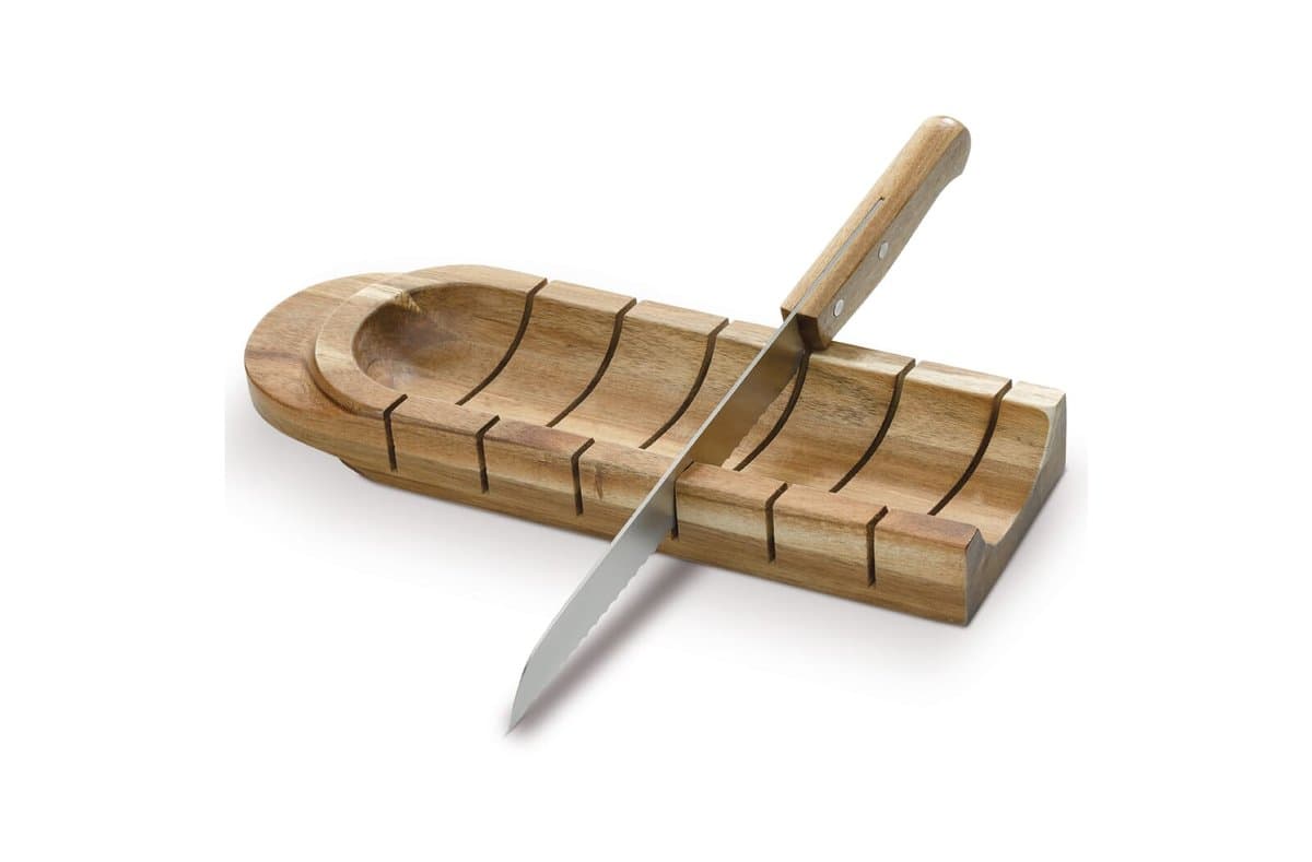 Baguette holder with knife 3