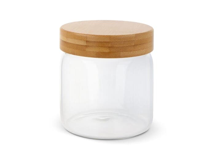 Canister glass & bamboo 600ml 2