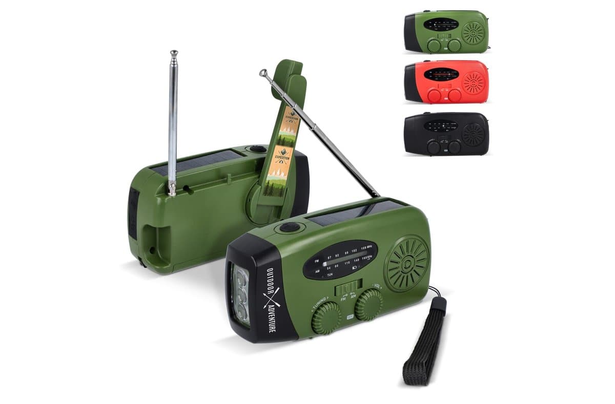 SafeSound Emergency Radio with Solar and Manual Winding