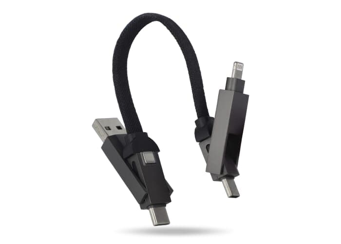 Multifunctional 4-in-1 Cable Keychain size 60 W 2