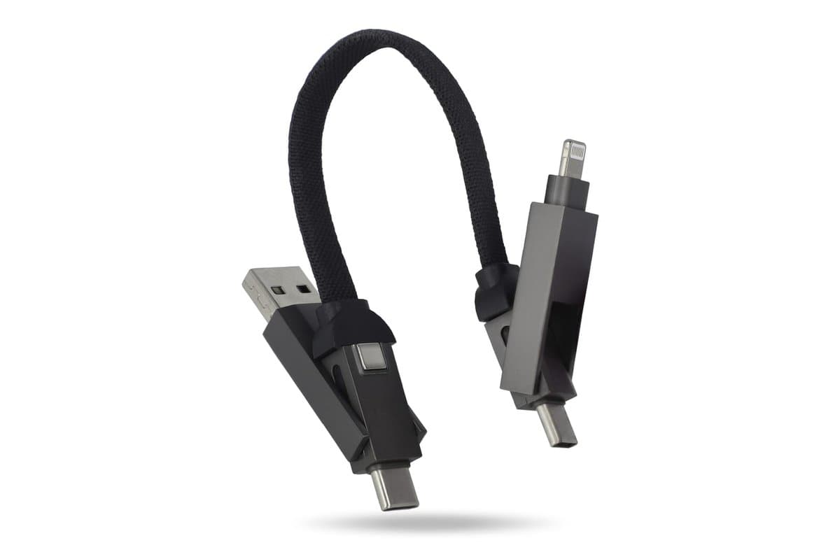 Multifunctional 4-in-1 Cable Keychain size 60 W 3