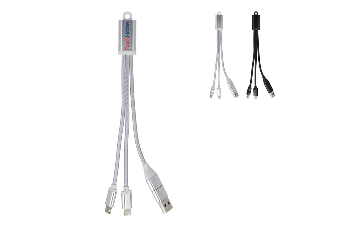 2-in-1 Charging Cable USB-A/C to USB-C & Lightning Aluminium