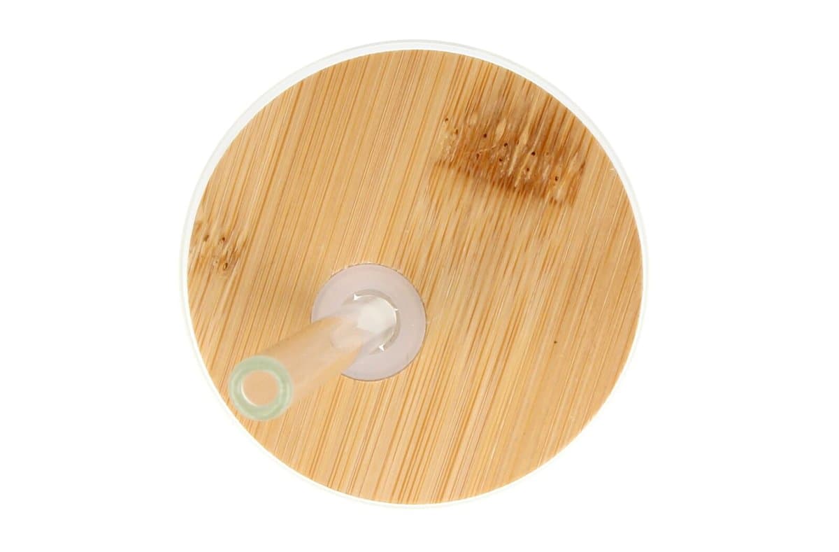 Glass with bamboo lid & straw 450 ml 4
