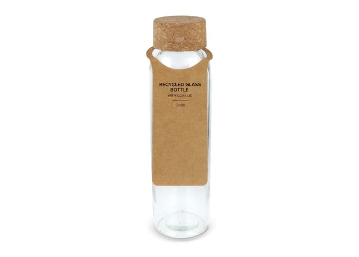 Recycled glass bottle with cork lid 500ml 2