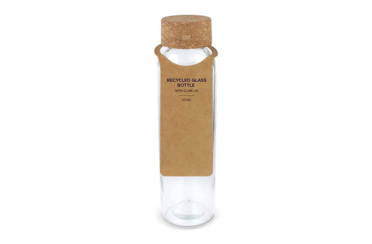 Recycled glass bottle with cork lid 500ml 3