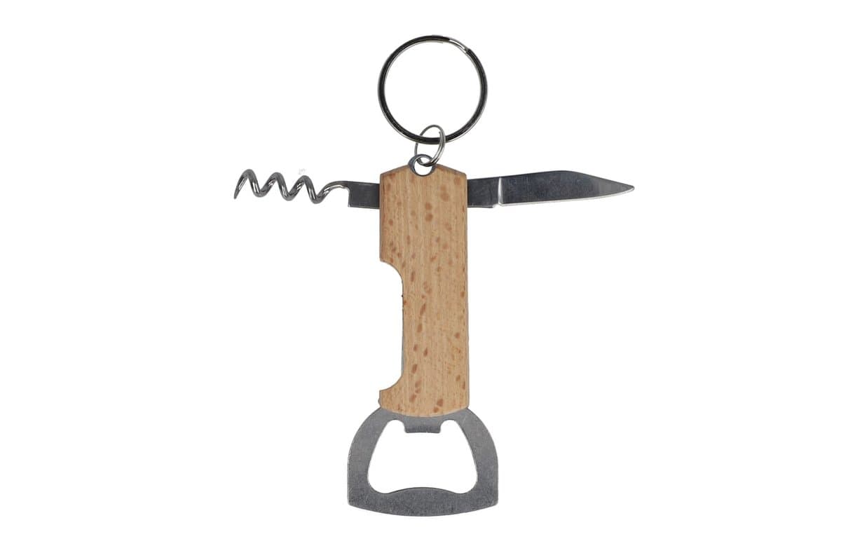 Bamboo wine & bottle opener keychain 3