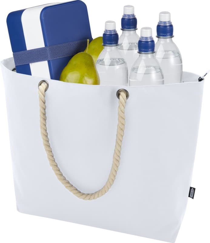 Panama GRS recycled beach cooler tote bag with cord handles 23L 5