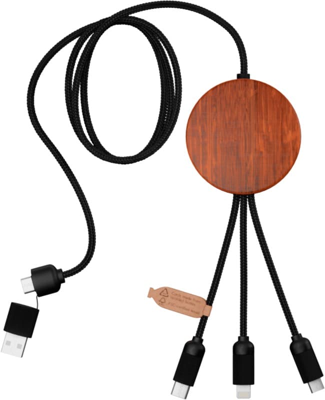 SCX.design C40 5-in-1 rPET light-up logo charging cable and 10W charging pad 3