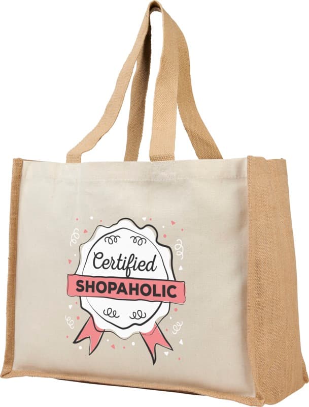 Varai 320 g/m² canvas and jute shopping tote bag 23L 5