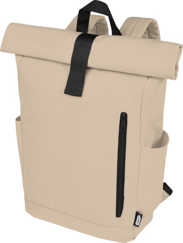 Byron 15.6" GRS RPET roll-top backpack 18L