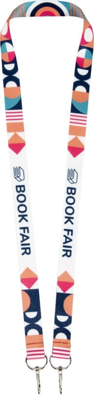 Leia sublimation RPET lanyard with 2 hooks