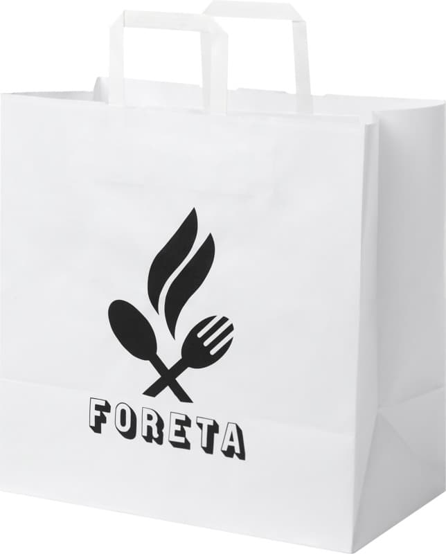 Kraft 80-90 g/m2 paper bag with flat handles - 34 x 20 x 35 cm