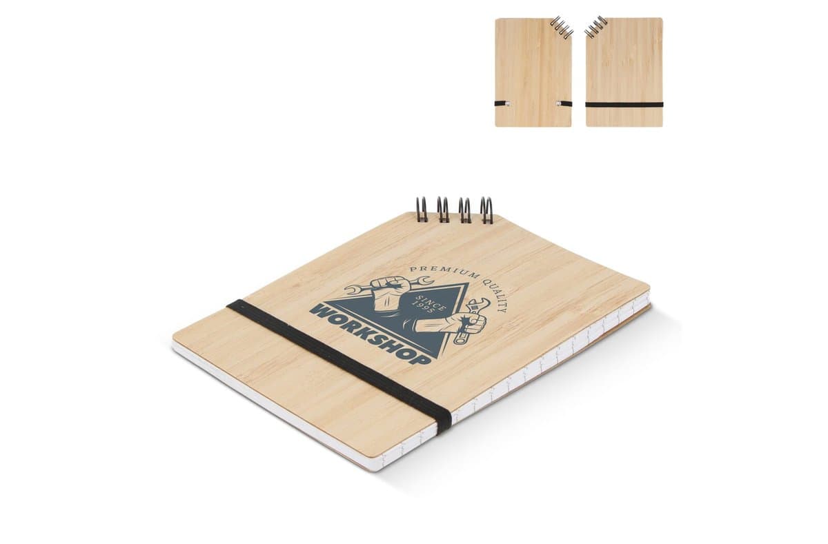 Notebook bamboo corner bound A6