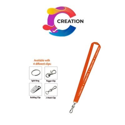 Creation Flat Polyester Lanyard Bulldog Clip 25mm