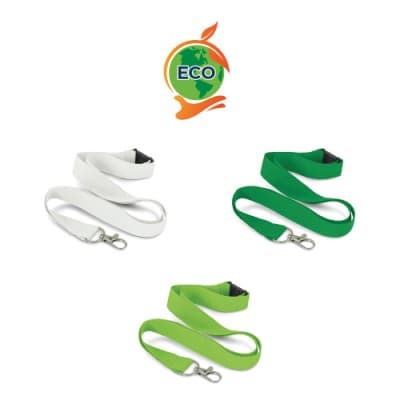 Eco Flat Polyester Lanyard - 10 mm - Bulldog Clip