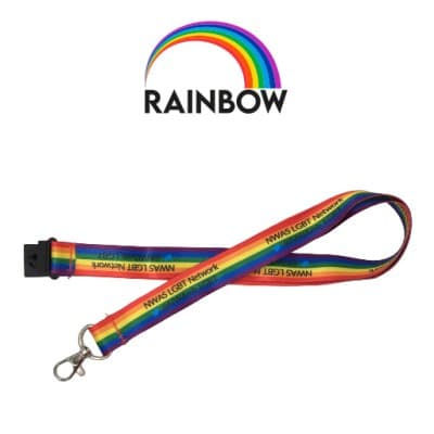 Rainbow Dye Sublimated Lanyard - 20 mm - J-Hook
